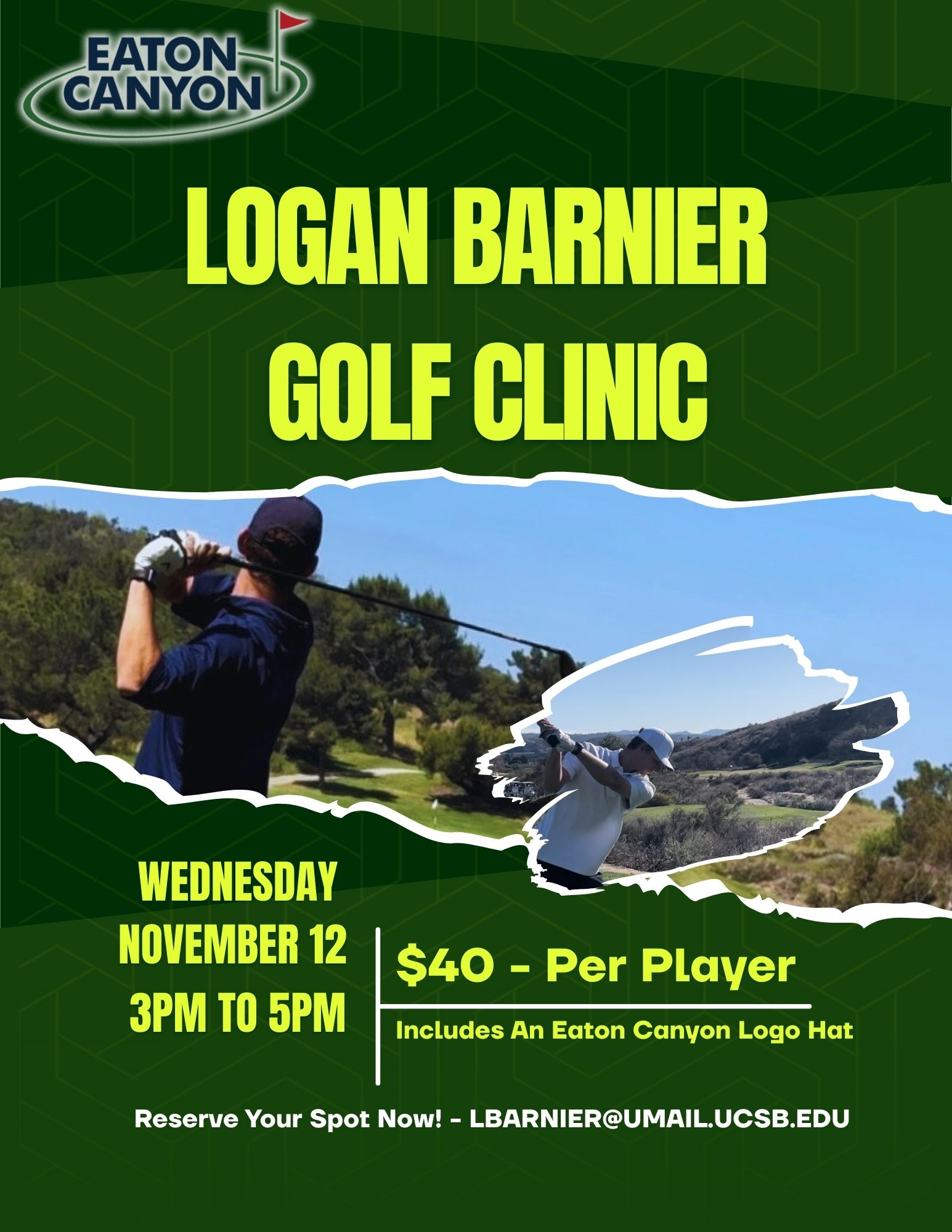 Logan Barnier November Golf Clinic 2025